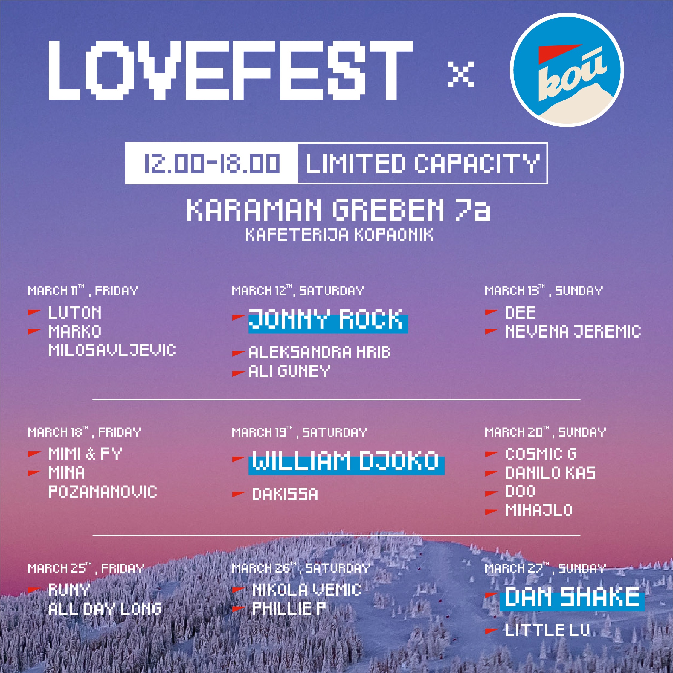 Lovefest Izvođači
